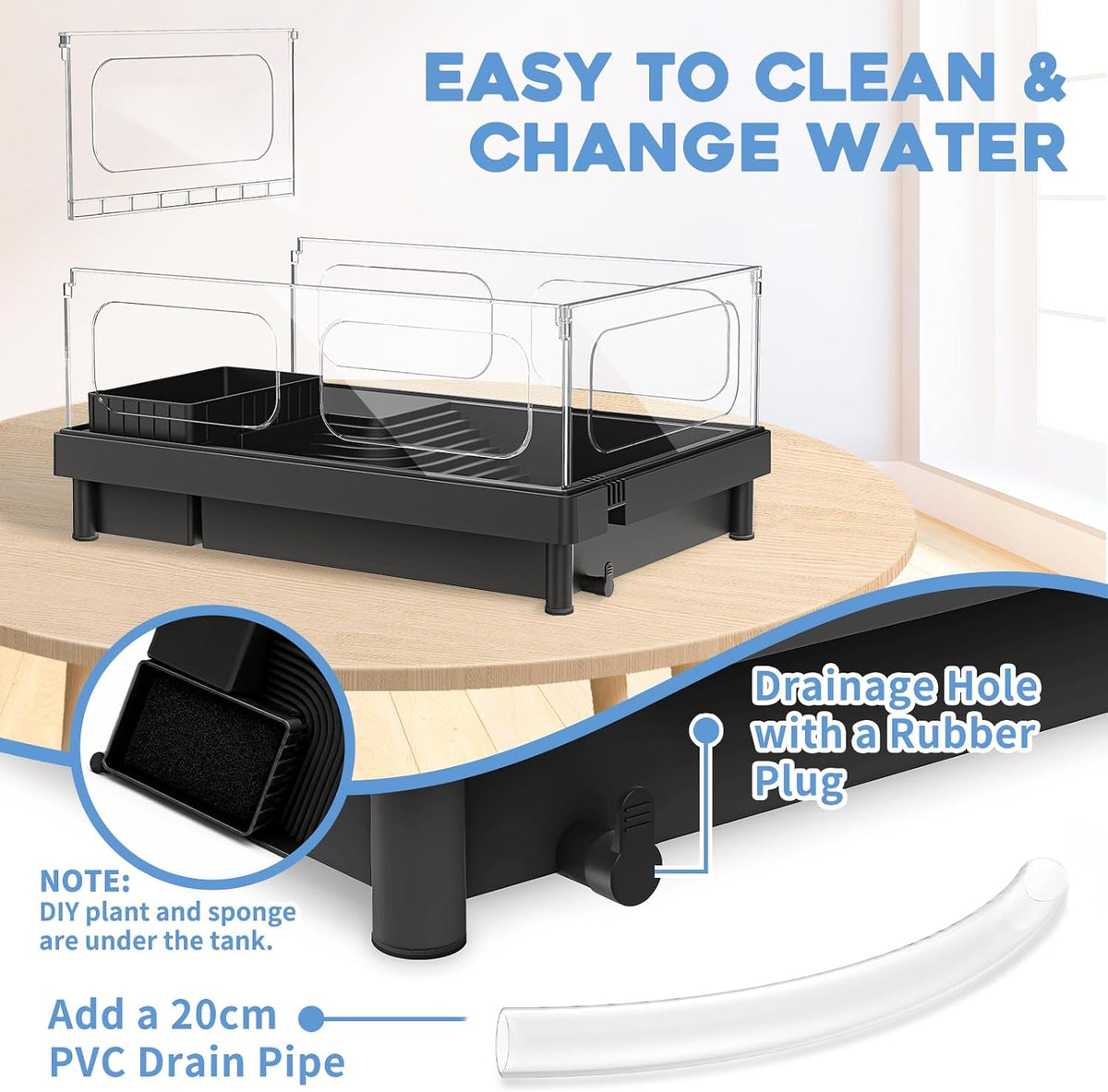 MoonOrange Small Turtle Tank Kit - Black +Filter - image 3