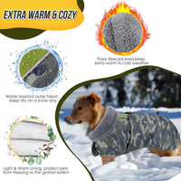 SlowTon Dog Winter Coat, 3 Layers Thick Warm Fleece Lining Dog Jacket – Essentials for Dogs - XX-Large / Green Camo - image 3