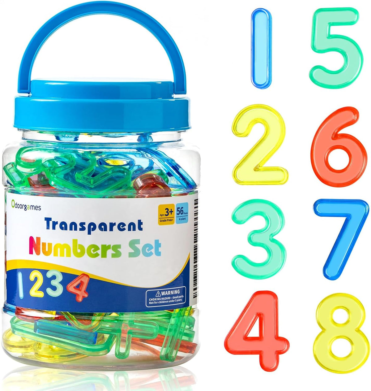 66 Pcs Translucent Letters and Numbers, Light Table Toys - Numbers