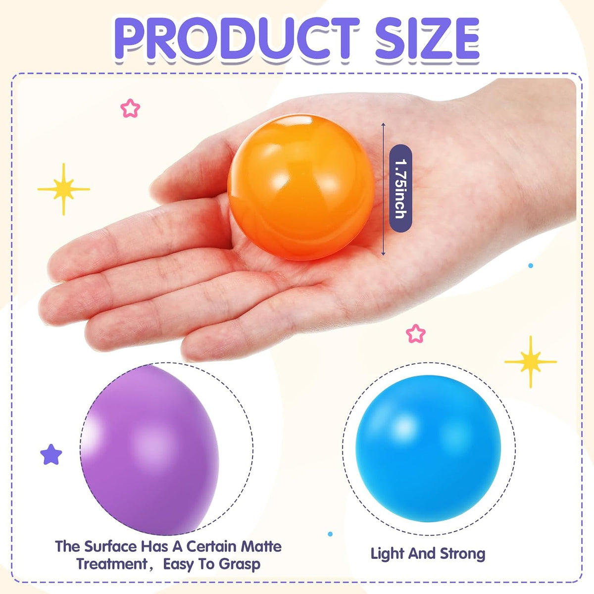Civaner 12 Pieces Plastic Replacement Balls 1.75 Inch for Toddler - 12 / Vibrant - image 3