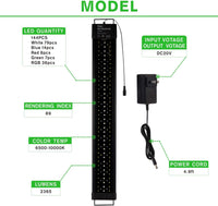 hygger Aquarium Programmable LED Light - 48W - 30in~36in - image 3