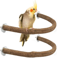 Natural Wood Bird Perch, U-Shaped Bird Perch for Cage – Essentials for Birds - 2 Pcs L U Perch
