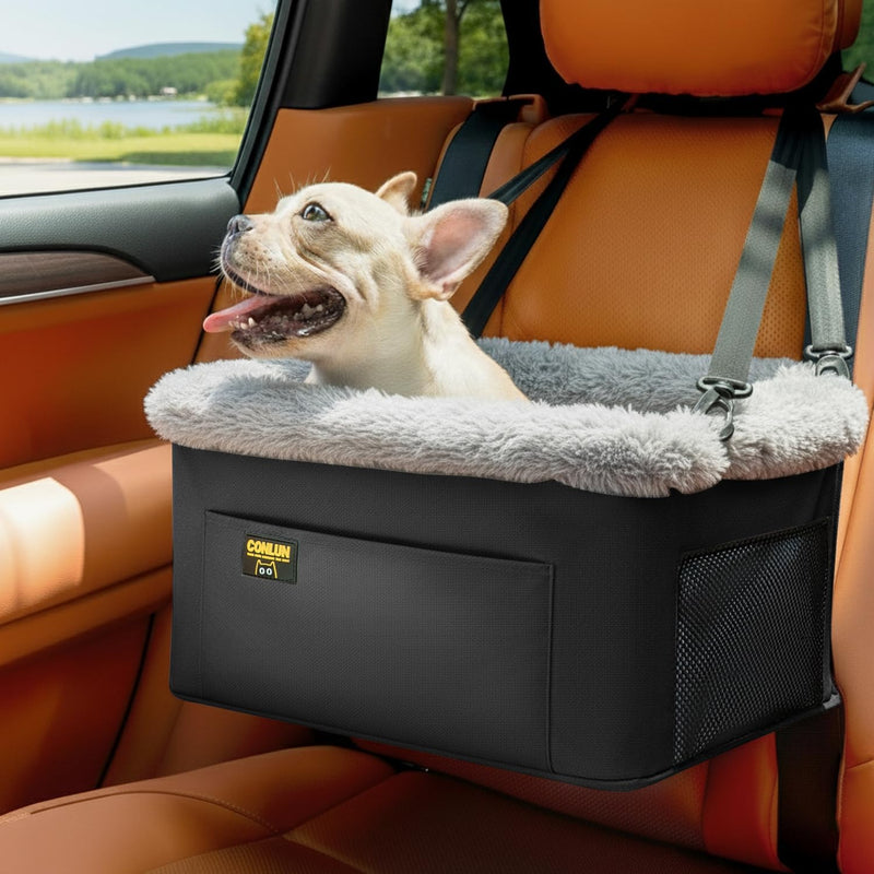 Conlun Dog Car Seat Booster, Steel Frame Anti-Collapse - Black / 1 Pack-Small Dogs under 20lbs