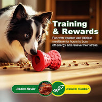 Puppy Toys, Dog Treat Toy for Traning, Interactive Toy, Treat Dispenser Toy,Natural Rubber Dumbbell Shaped, 2pcs(Red+Red)
