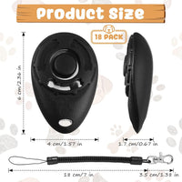 Frienda 18 Pcs Dog Training Clicker with Wrist Strap for Pets - Black - image 2