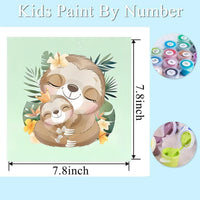 bleihum paint by numbers for kids, 4 pack of 8x8 inch animal canvases with acrylic paints and brushe - view 2