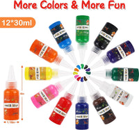 AROIC 8PCS Washable Finger Paint, Non-Toxic Finger Paints – Fun for Kids & Family - 12 Colors (1.05oz) - image 2