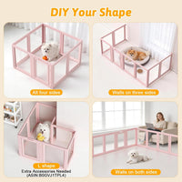 DIY Clear Acrylic Dog Playpen House - Skin Pink / 8PCS / 23.6"H - image 4