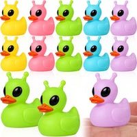 Sotiff mini alien rubber ducks, 25 green ducks with funny faces - view 2