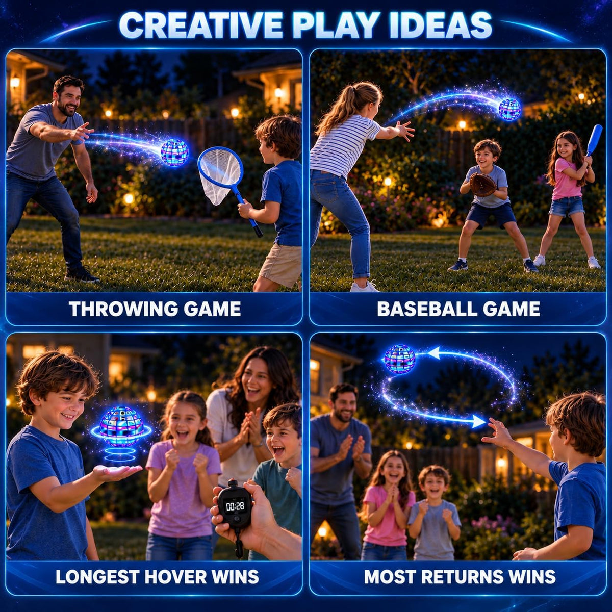 LEMATRIX Flying Orb Ball Toy - Blue - image 3