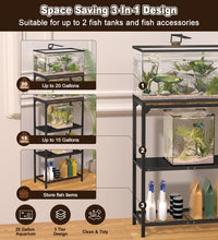 20-30 Gallon Aquarium Stand with 3-Tier Adjustable Storage Shelf – Essentials for Fish - 20 Gal Black - image 3