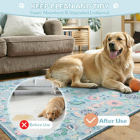 Lahome Botanical Washable Reusable Pee Pads for Dogs, 36x48 - Blue-01 / 3FT x 3FT (Pack of 2) - image 3