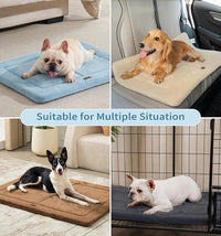 Made4Pets Dog Crate Pad Bed for Large Dogs, Washable & Reversible, Anti-Slip Kennel Mat for Cozy Sleeping, Soft Fluffy Dog Bed for Indoor & Outdoor Use, 44"x32", Blue
