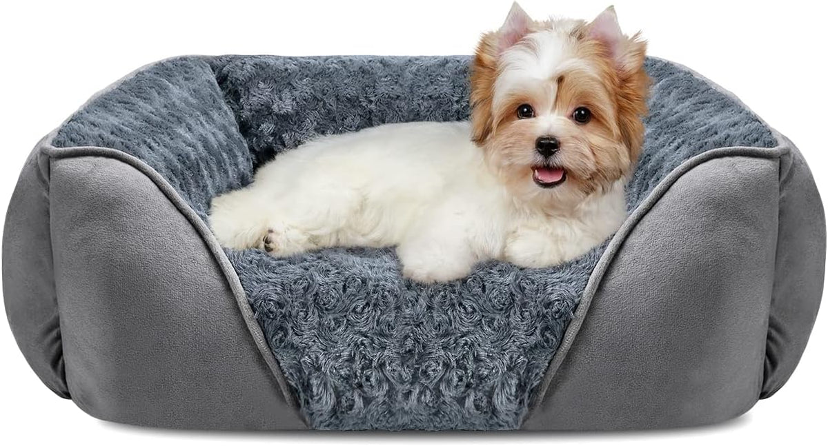 Rectangle Washable Orthopedic Dog Bed for Small - S(20"x 19"x 6") / Grey