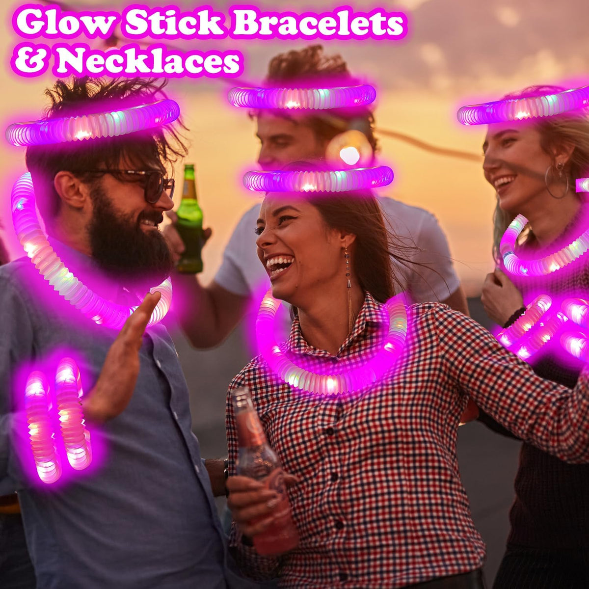 Kannove purple light up glow stick pop tubes, 12 pack - view 8