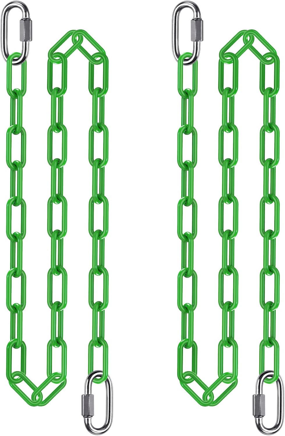 BeneLabel 40 inch yellow coated heavy duty hanging chains with carabiners - view 2