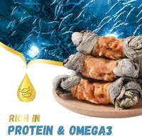 Dog Treats Chicken Wrapped Cod Skin Knotted Bones-6.5", All-Natural Healthy Fish Skin Dog Chew Treats, Rich in Omega-3 Protein, 4 Counts, 10.6 OZ