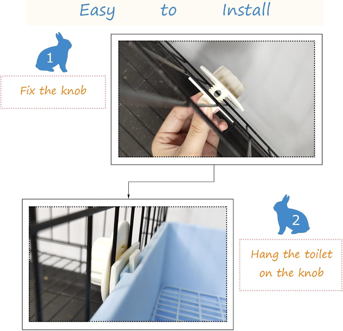 PINVNBY Large Rabbit Litter Box Bunny Corner Toilet Box Small Animal - White - image 2