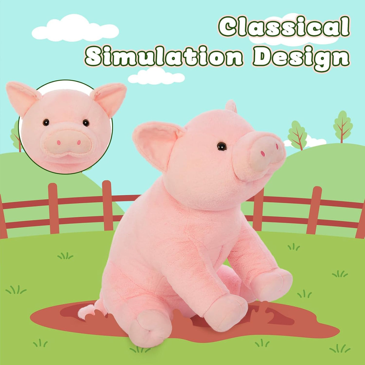 BENINY 31 Inch Giant Bunny Stuffed Animal - Pig 30in - image 4