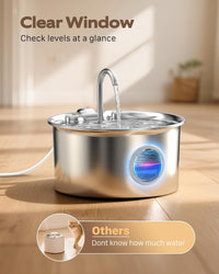 Cat Water Fountain Stainless Steel: Cat Fountain for Drinking - Cat Fountain+8 Filters +8 Sponges - image 2