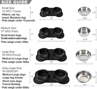 Dog Bowls Stainless Steel Bowls with No Spill Skid Resistant Silicone - Small/12oz each - image 3