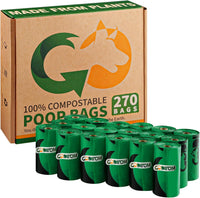 Certified Home Compostable Dog Poop Bags, 270 Plant Based Bags – Essentials for Dogs - Dark Green / 270 Count (Pack of 1)