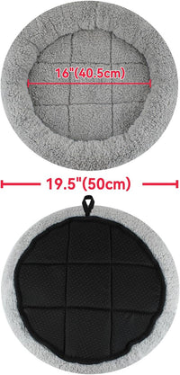 Enjoying Cat Mat Bed 16" x 22" Pet Bed with Pillow Around for Dogs - Large(Round) - image 2