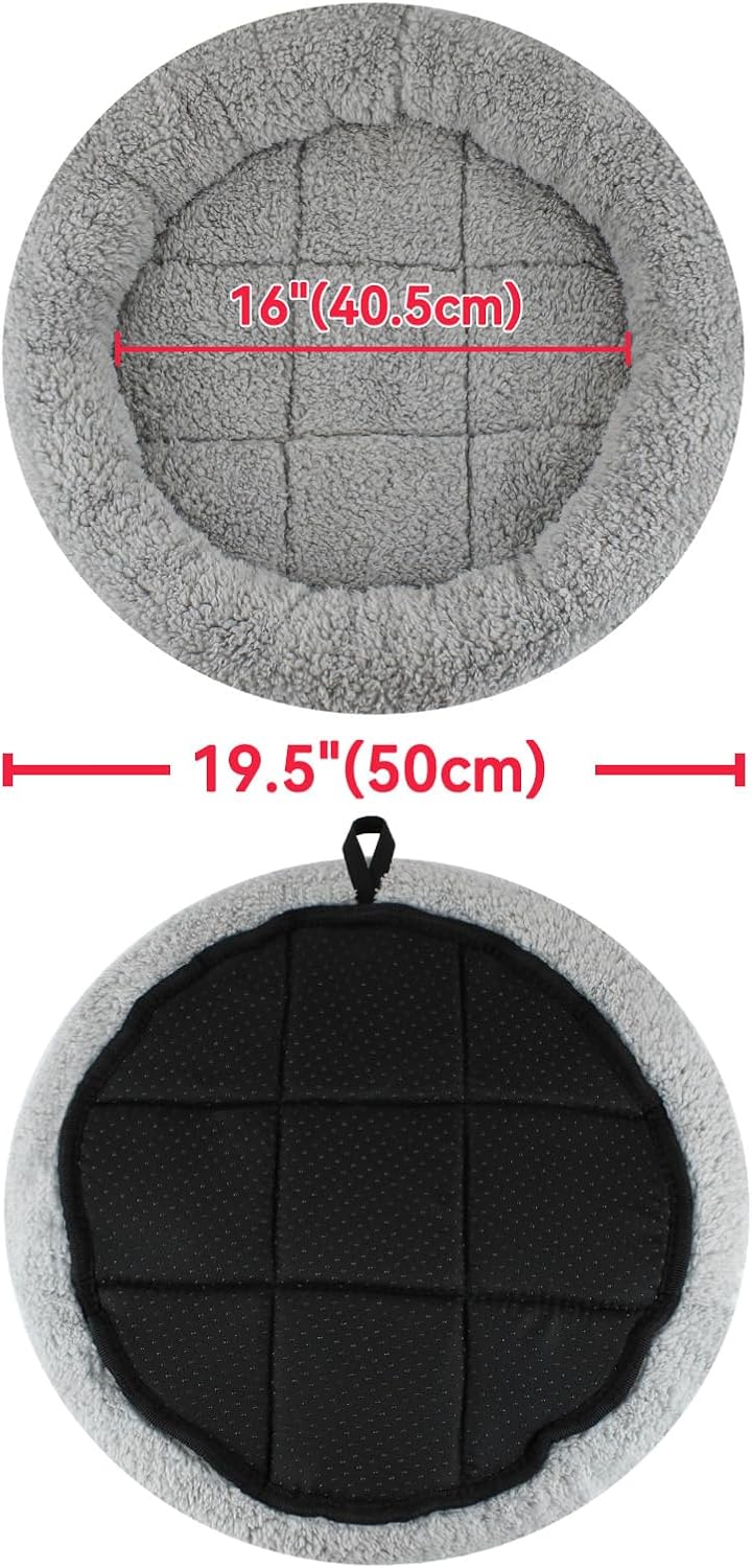 Enjoying Cat Mat Bed 16" x 22" Pet Bed with Pillow Around for Dogs - Large(Round) - image 2