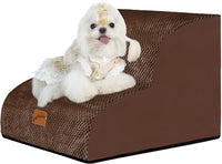 Dog Stairs for Small Dogs, 3-Step Pet Steps for Couch Sofa - Brown / 2 / 2-Step (15.7"D x 15.7"W x 11.8"H)