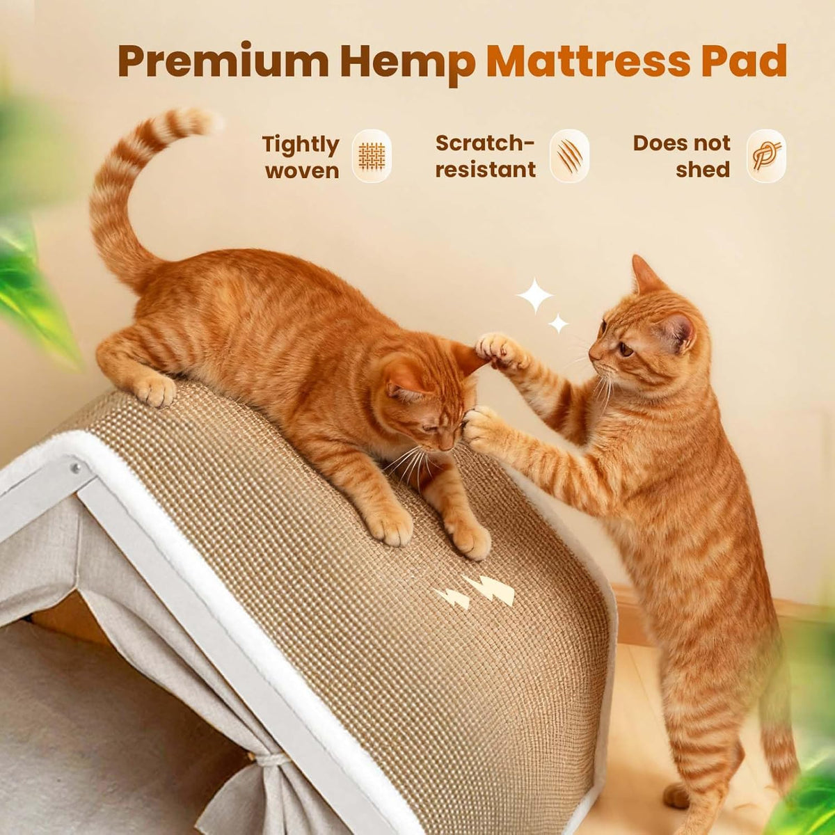 Cat Houses for Indoor Cats - 15.7*14*14"/Sharp Roof (S) - image 3