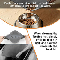 Large Pet Feeding Mat Spillproof Raised Edges Nonslip 24"x16" Beige – Essentials for Cats - Gray / 24"L x 16"W - image 4