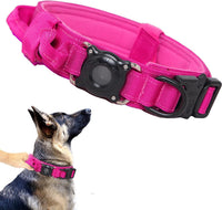 Tactical Dog Collar Adjustable Military Nylon Dog Collar with Control - Medium (Pack of 1) / AirtagRose Red