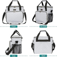BAGLHER Dog Travel Bag, Pet Travel Bag (ALL Pet Travel Supplies), With 2 Pet Food Containers and 2 Collapsible Silicone Bowls; Essential Kits for Pet Travel DLwhite