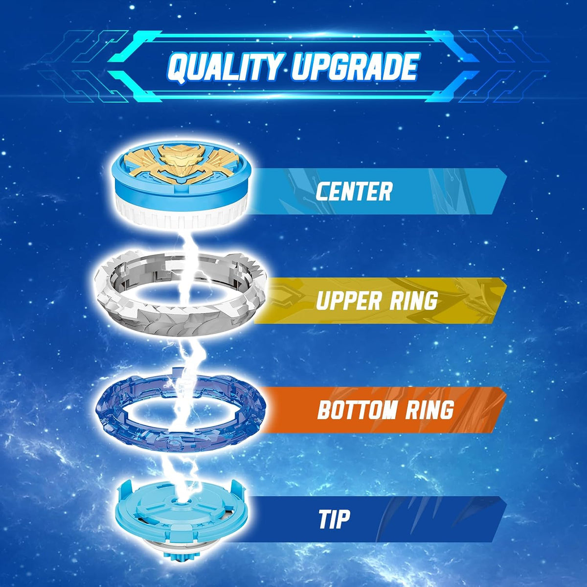 Infinity Nado sword launcher spinning top, Gale Wings metal battle top with sword-shaped launcher - view 10