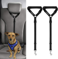 2 Pack Dog Seat Belt for Car, Headrest Restraint Safety Leads – Essentials for Dogs - Black / Not elastic