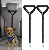 BWOGUE 2 Packs Dog Cat Safety Seat Belt Strap Car Headrest Restraint Adjustable Nylon Fabric Dog Restraints Vehicle Seatbelts Harness