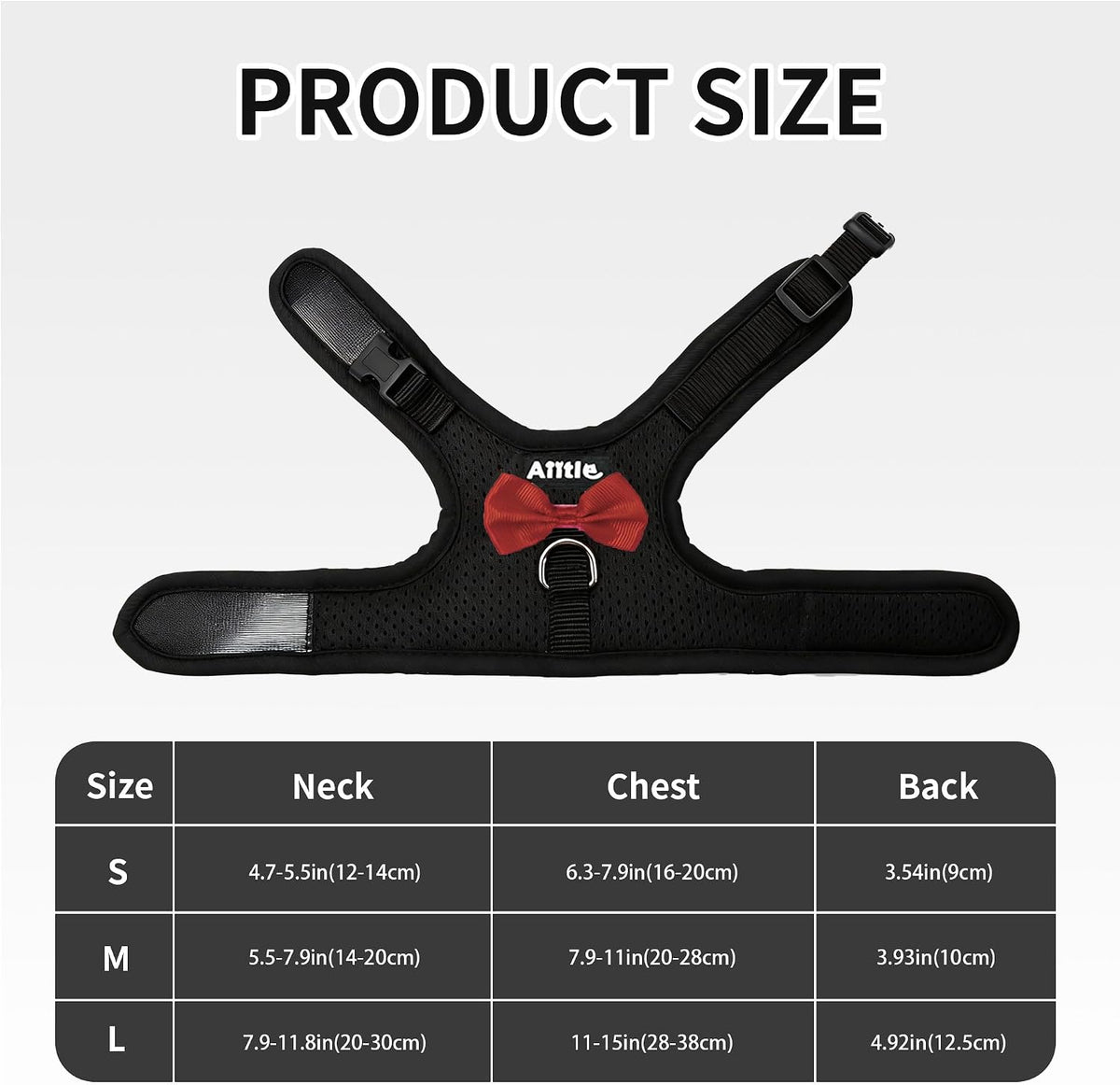Breathable Bunny Harness and Leash Set with Cute Bow, Black S – Essentials for Small Pets - M / Black - image 2