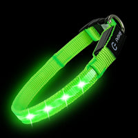 Super Bright LED Dog Collar, Waterproof Light up Collars – Essentials for Dogs - S (Width:0.6",Length:10" - 14.5") / Green - image 2