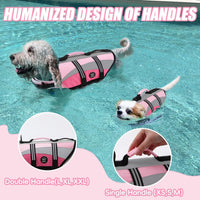 EMUST Dog Life Jacket, High Visibility Dog Life Vests with 2 Rescue Handles – Essentials for Dogs - XXL / NewPink - image 2