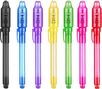 Invisible Ink Pen,14Pcs Spy Pen,Invisible Disappearing Ink Pen with uv Light Fun Activity - 14