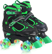 Kids Roller Skates for Boys - Green / Small(10C-13C)