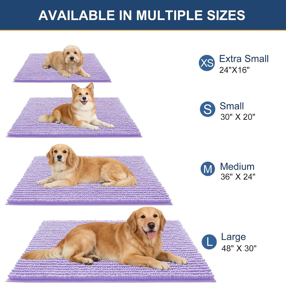 OLANLY Dog Door Mat for Muddy Paws 30x20 - 70" X 46" / Lavender - image 2