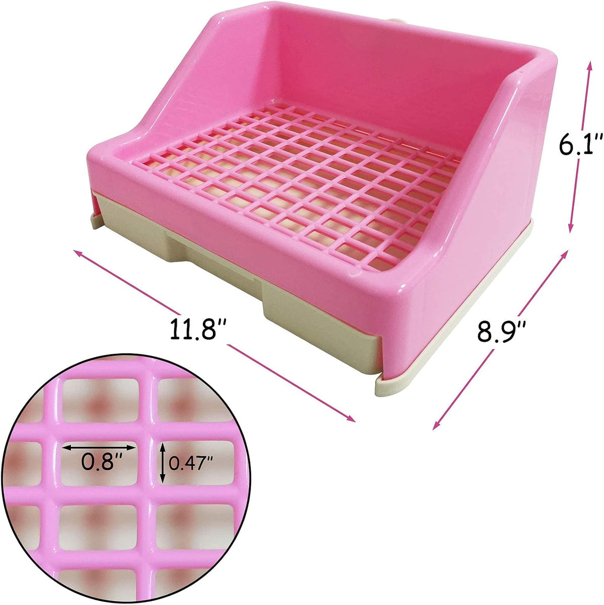 kathson Rabbit Litter Box Trainer Small Animal Potty Corner Toilet - Pink - image 2