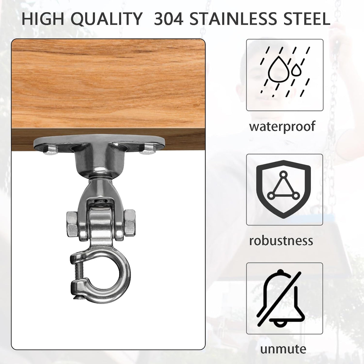 Yyiwhmy stainless steel heavy duty swing hanger with swivel bearing and mounting bolts - view 15