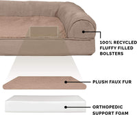 Furhaven Orthopedic Dog Bed for Large Dogs w/ Removable Bolsters - Jumbo Plus / Almondine - image 4