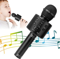 Kids Karaoke Microphone, Wireless Bluetooth Toy Microphone Christmas Gift – Fun for Kids & Family - Black