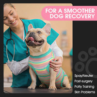 Dog Surgery Suit, Surgical Suit for Dogs, Dog Onesie for Surgery – Essentials for Dogs - Xl(back:20.1-24.8in,wt:42-75lbs) / Mint Green Stripes - image 2