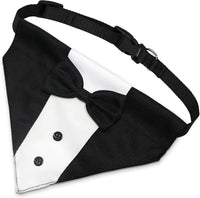 GOYOSWA Dog Tuxedo Suit Wedding Bandana Collar with Bow Tie - Small: Neck 12.5"-21" - image 2