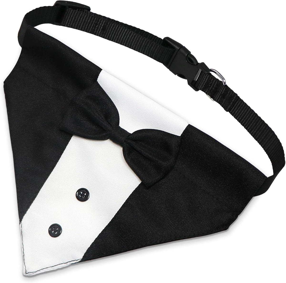 GOYOSWA Dog Tuxedo Suit Wedding Bandana Collar with Bow Tie - Small: Neck 12.5"-21" - image 2