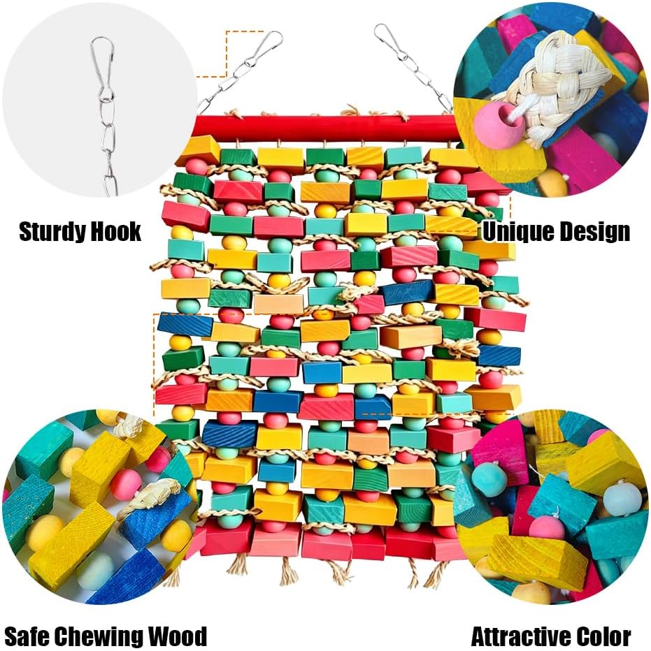 Extra Large Bird Toys for Macaws - COLORFUL - image 3